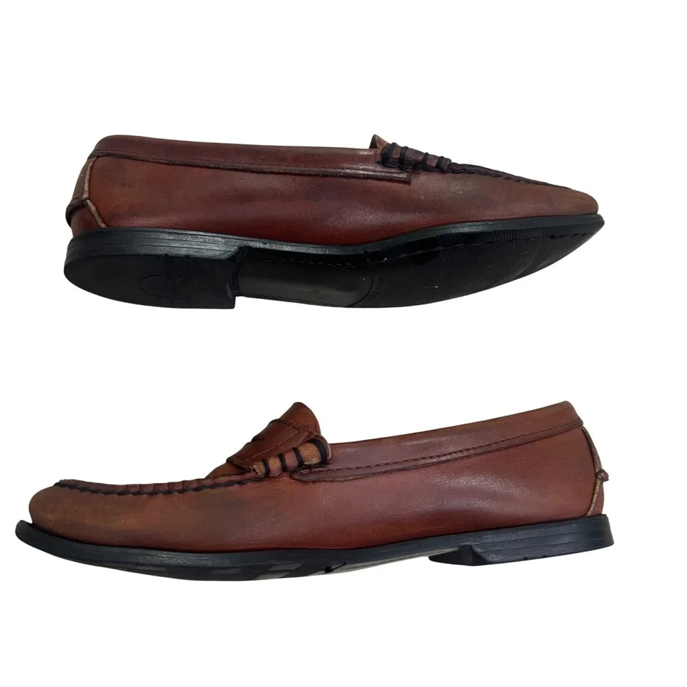 Sebago Classic Dan Brown Leather Penny Loafers Made in USA Womens 8.5 M
